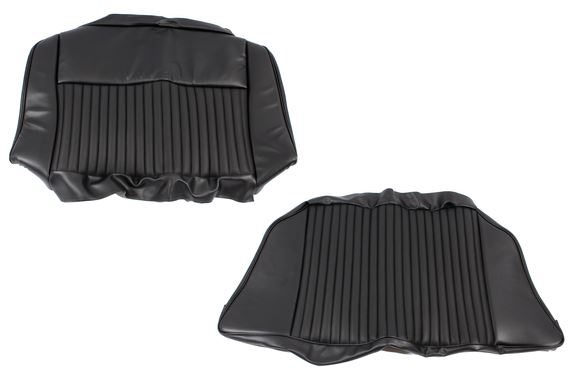 Triumph Stag Rear Seat Cover Kit - Leather Faced - Per Vehicle - Plain Flutes - Black - RS1589BLACK LF